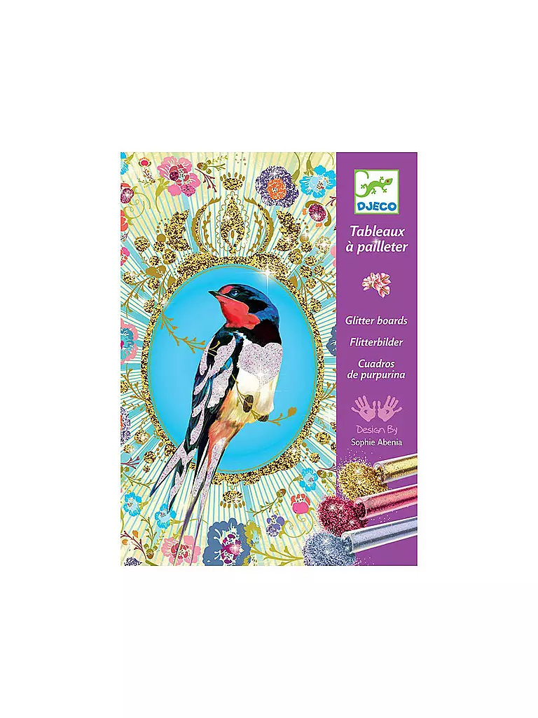 DJECO | Bastel-Set - Flitterbilder - Glitter Birds | keine Farbe