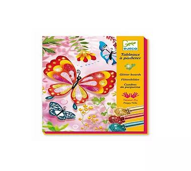 DJECO Bastel-Set - Flitterbilder - Glitter Butterflies