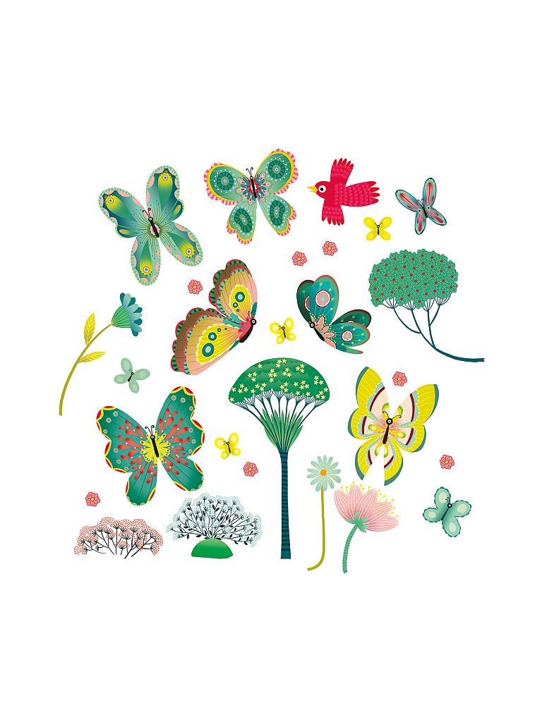 DJECO | Fenstersticker Schmetterlinge im Garten | keine Farbe
