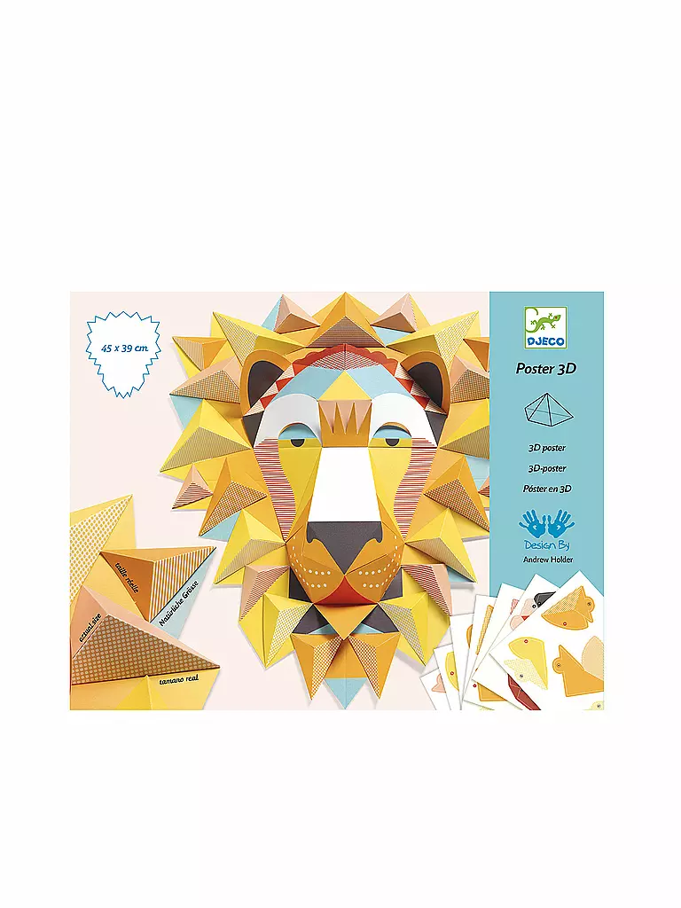 DJECO | Papierkreation - Der König 3D-Poster | keine Farbe