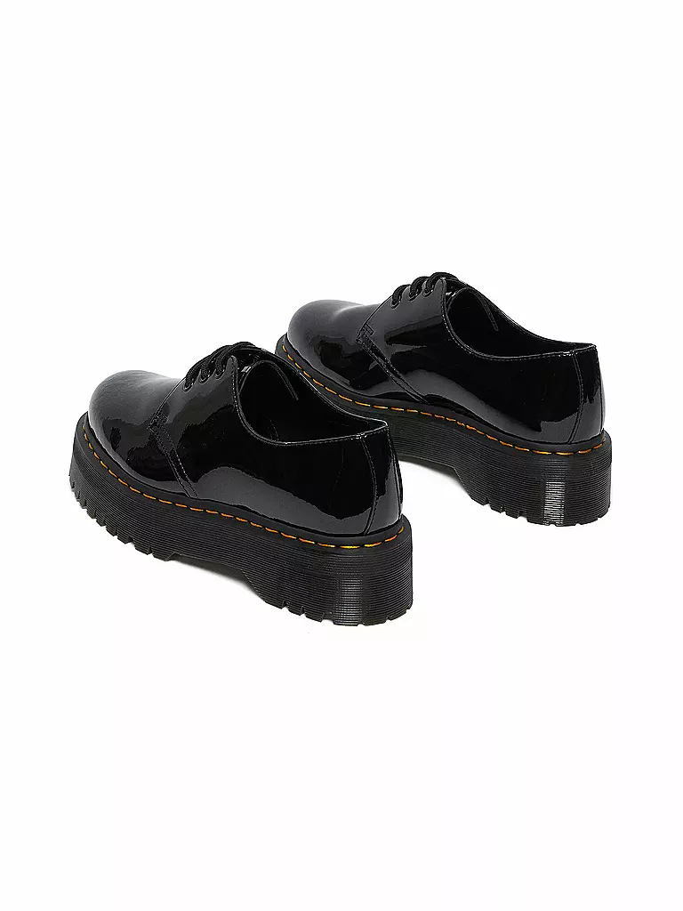 DR. MARTENS | Lack Plateau Schnürer 1461 Quad | schwarz