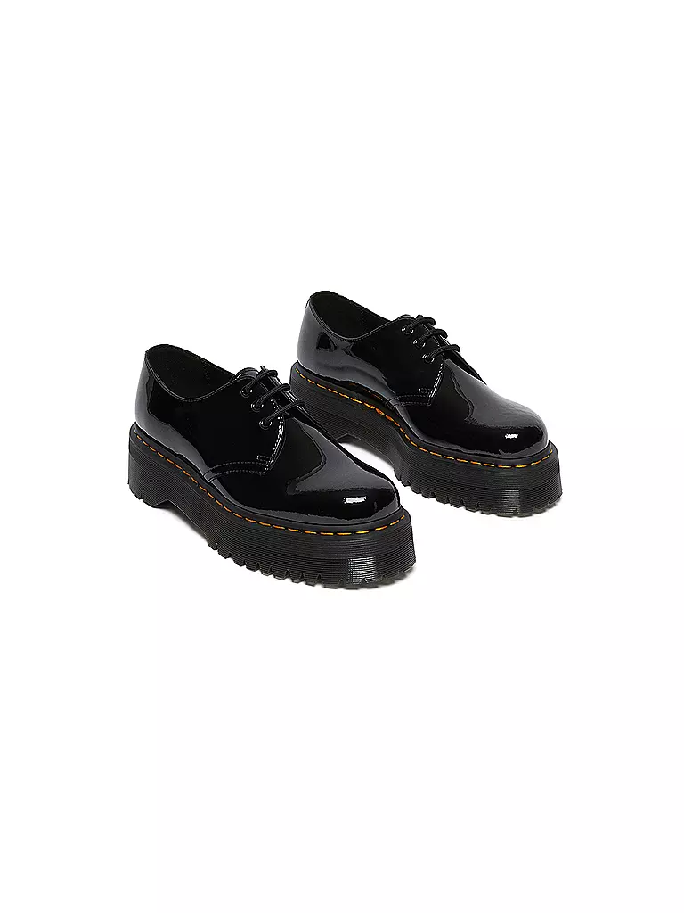 DR. MARTENS Lack Plateau Schnürer 1461 Quad schwarz