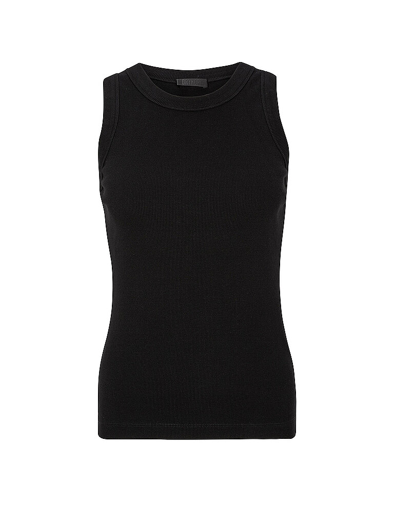 Drykorn ärmelloses Tanktop Olina Rundhals Struktur schwarz Größe S