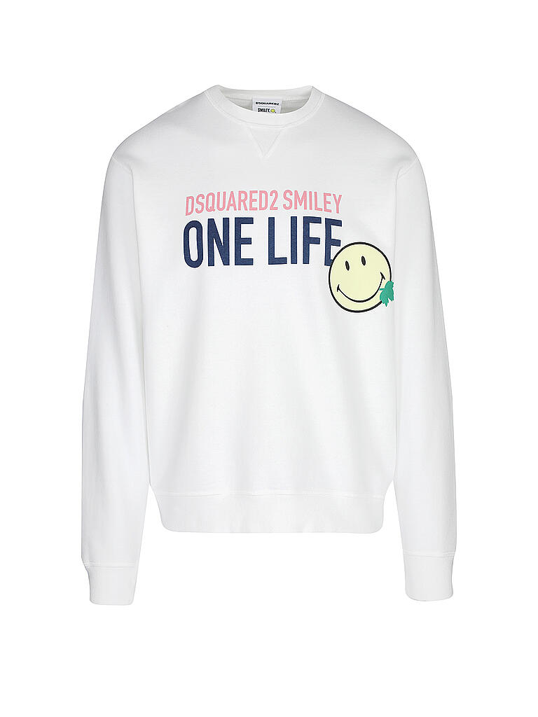 DSQUARED 2 Sweater Smiley One Life weiß