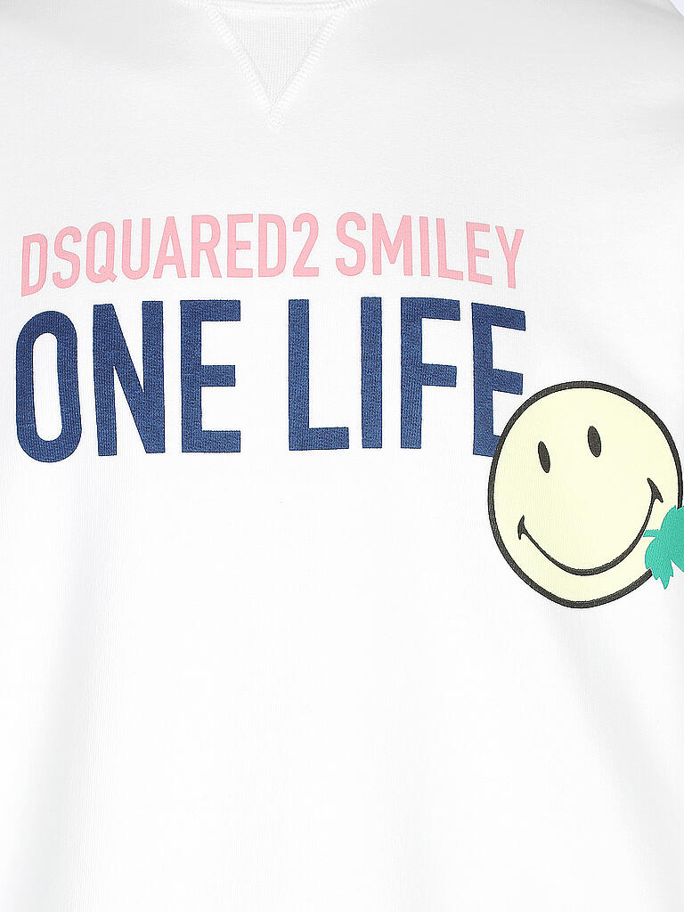DSQUARED 2 Sweater Smiley One Life weiß