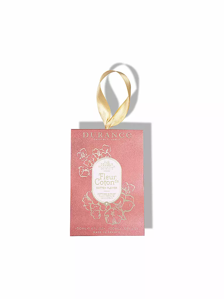 DURANCE | Geschenkset Kissenspray 50 ml und Handcreme 30ml Baumwollblüte | koralle