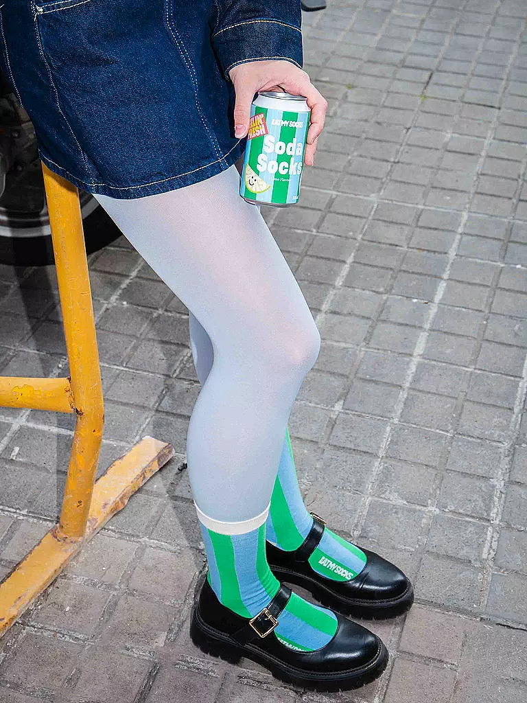 EAT MY SOCKS | Socken 36-45  SODA LIME gruenblau | bunt