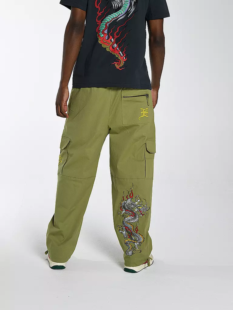 ED HARDY | Cargohose VENOM FLAMES | olive