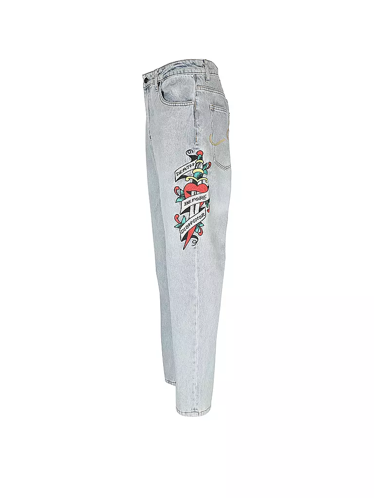 ED HARDY | Jeans Loose Fit DEATH BEFORE ATTOO GRAPHIC | hellblau