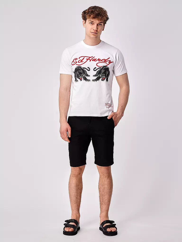 ED HARDY | T-Shirt DOUBLE PANTHER | weiss
