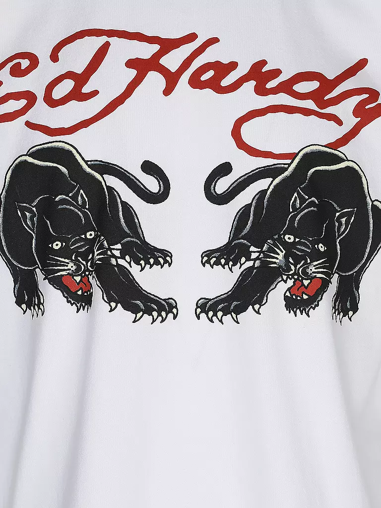 ED HARDY | T-Shirt DOUBLE PANTHER | weiss