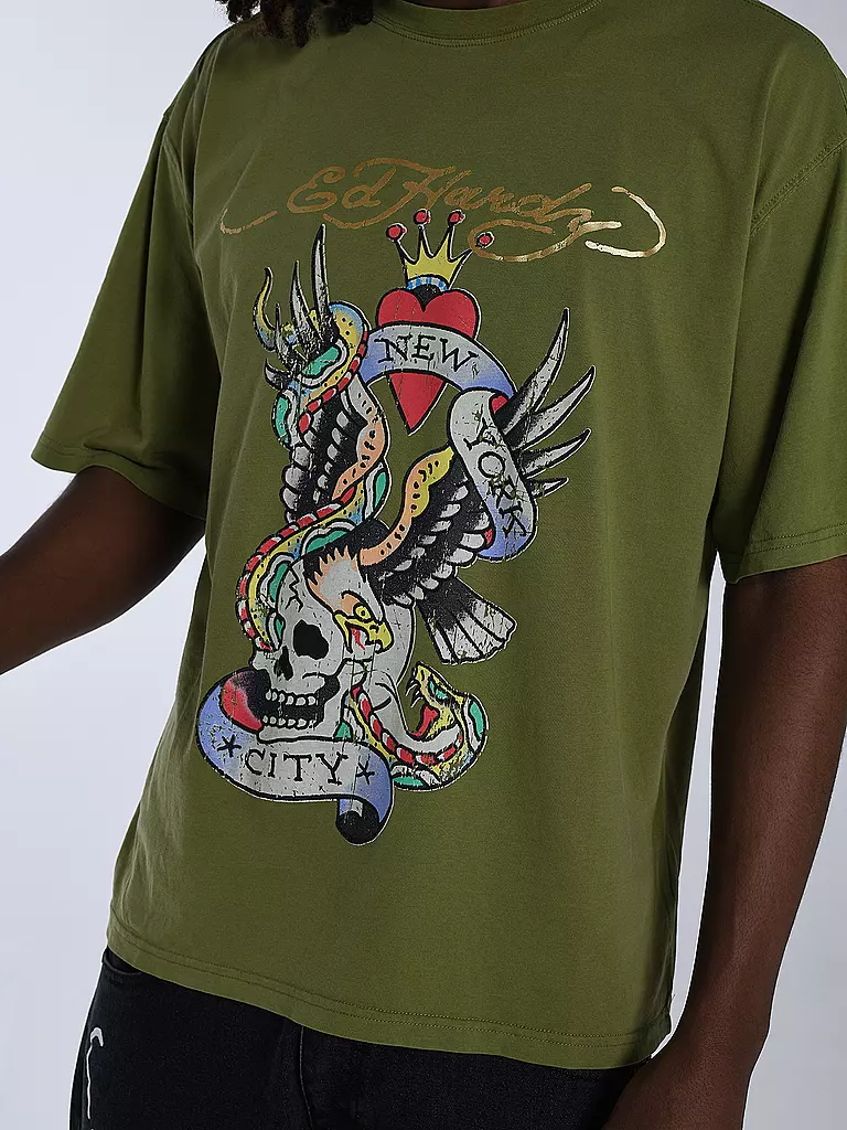 ED HARDY | T-Shirt NEW YORK CITY | olive