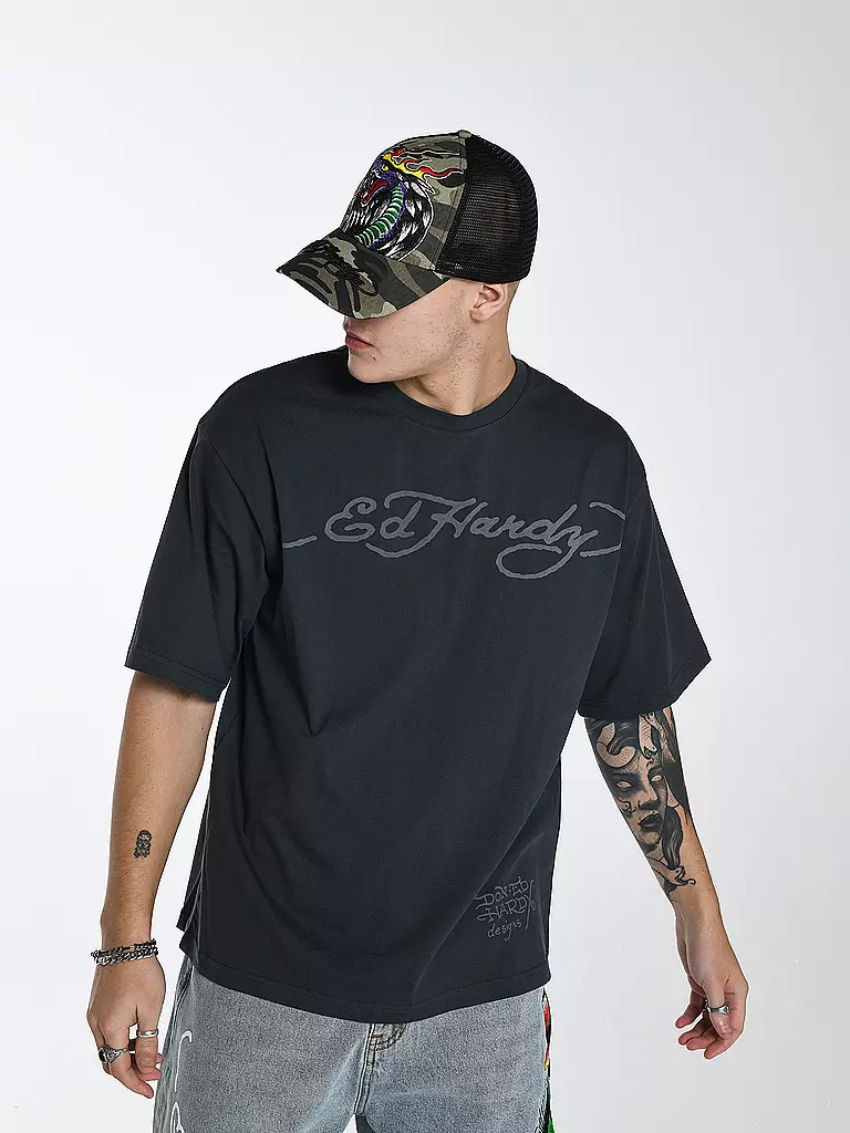 ED HARDY | T-Shirt SKULL FLAME | schwarz