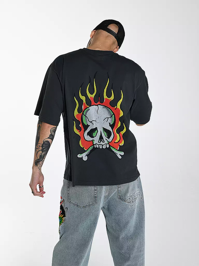 ED HARDY | T-Shirt SKULL FLAME | schwarz