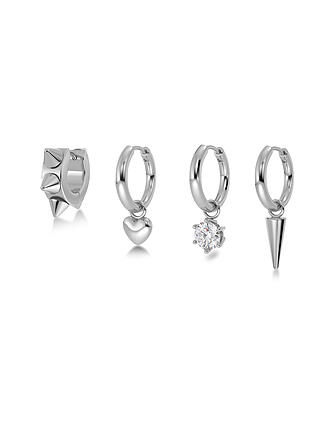 EDBLAD | Orecchini PEAK HOOPS ICON ONE HEART Steel