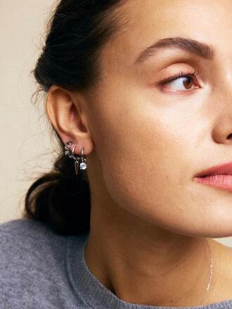 EDBLAD | Orecchini PEAK HOOPS ICON ONE HEART Steel