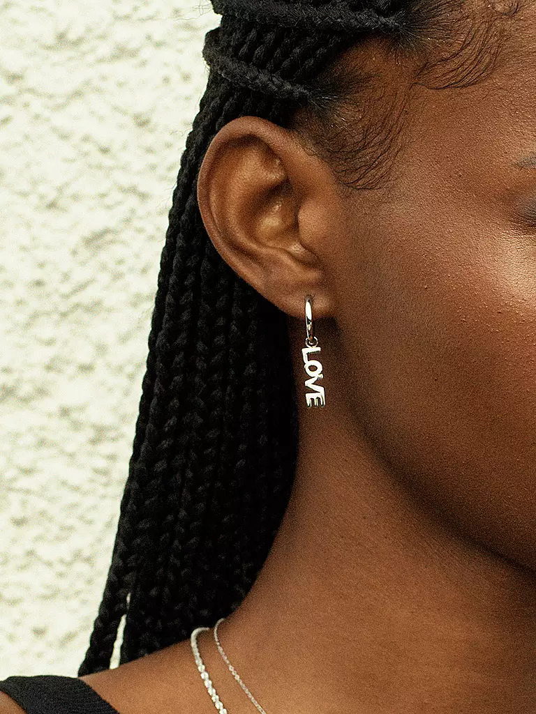 EDBLAD | Ohrringe LOVE HOOPS Steel | silber