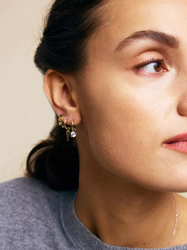 EDBLAD | Ohrringe PEAK HOOPS ICON ONE HEART  Gold | gold