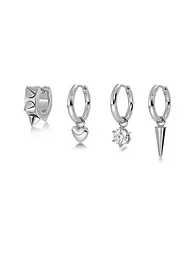 EDBLAD | Ohrringe PEAK HOOPS ICON ONE HEART Steel | silber