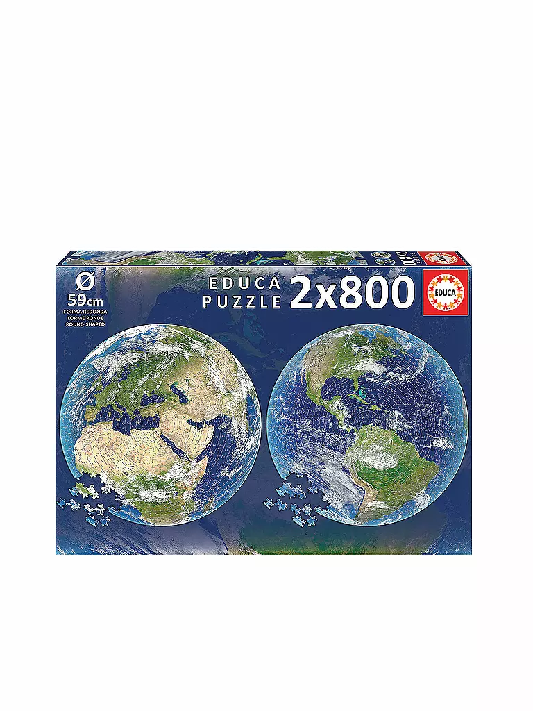 EDUCA | Planet Erde 2x800 Teile Rundpuzzle | keine Farbe