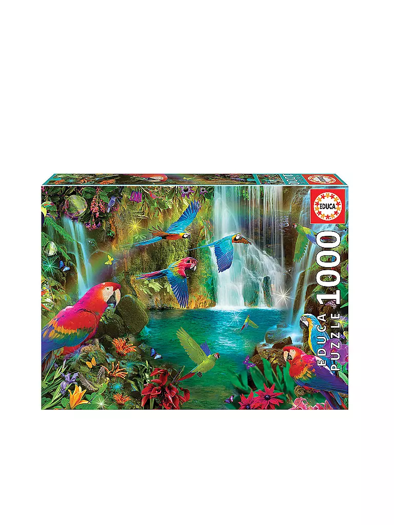 EDUCA | Puzzle - Tropische Papageien 1000 Teile | keine Farbe
