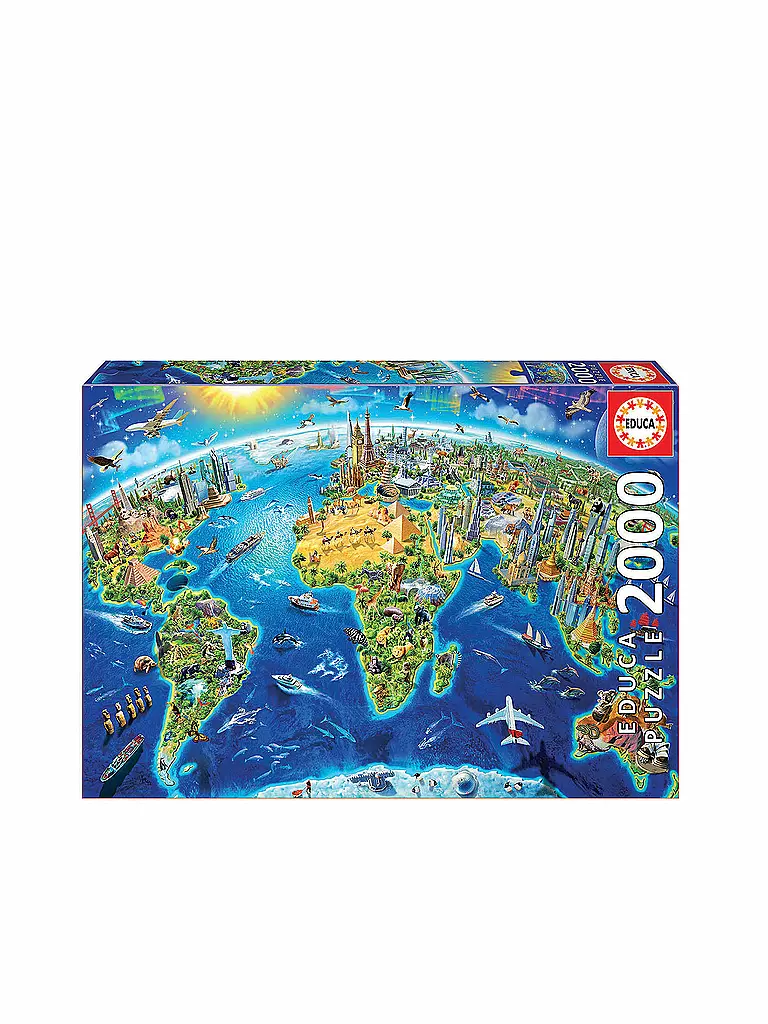 EDUCA | Wahrzeichen Welt 2000 Teile Puzzle | keine Farbe