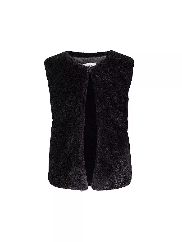 EISEND | Mädchen Gilet in Felloptik | schwarz