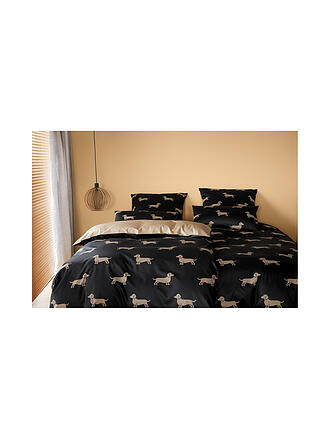 ELEGANTE | Satin Bettwäsche DOGS 70x90cm/140x200cm Schwarz