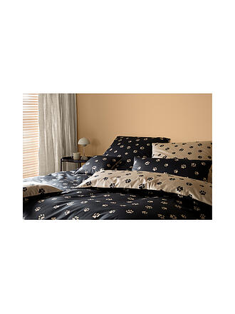 ELEGANTE | Satin Bettwäsche PAWS 70x90cm/140x200cm Schwarz