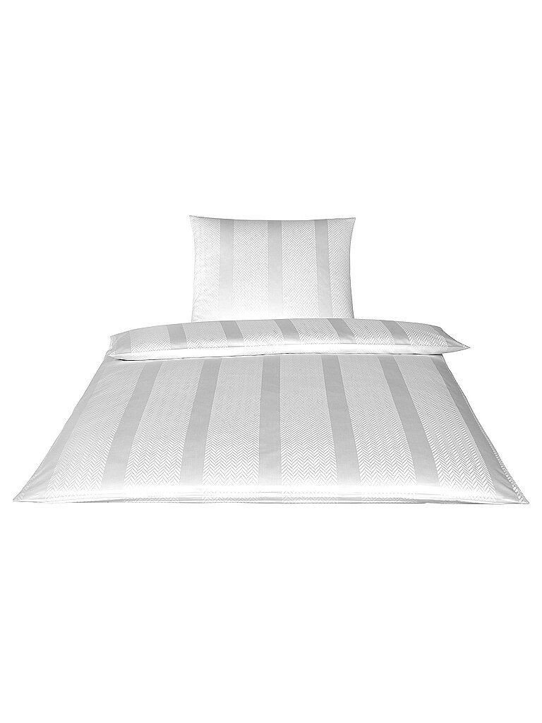 ELEGANTE Damast Bettwäsche Metropolis 70x90cm/140x200cm Weiss weiss