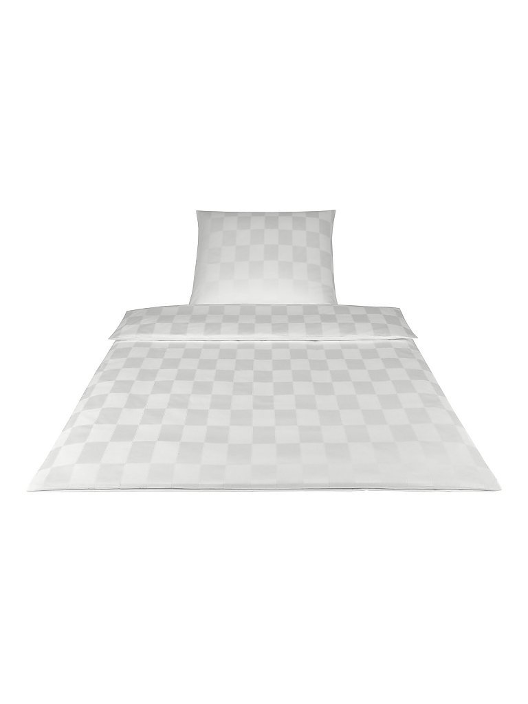 ELEGANTE Damast-Bettwäsche  70x90cm/140x200cm (Weiss) weiss