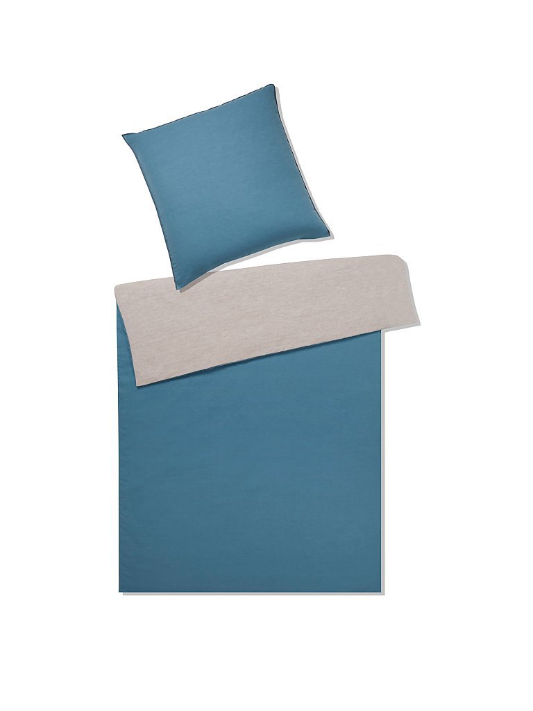 ELEGANTE Wende-Halbleinen-Bettwäsche Touch 70x90cm/140x200cm  petrol
