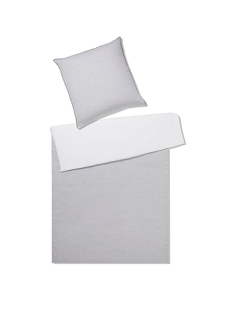 ELEGANTE Wende-Halbleinen-Bettwäsche Touch 70x90cm/140x200cm  grau
