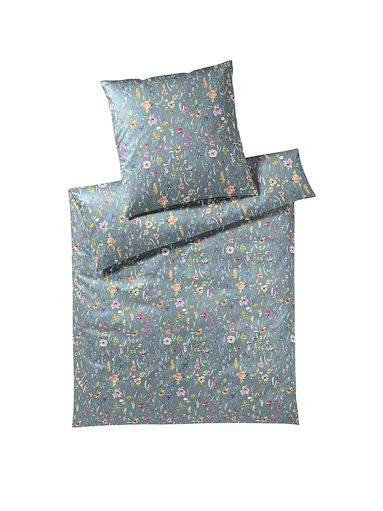 ELEGANTE Jersey Bettwäsche Potpourri 70x90cm / 140x200cm blau