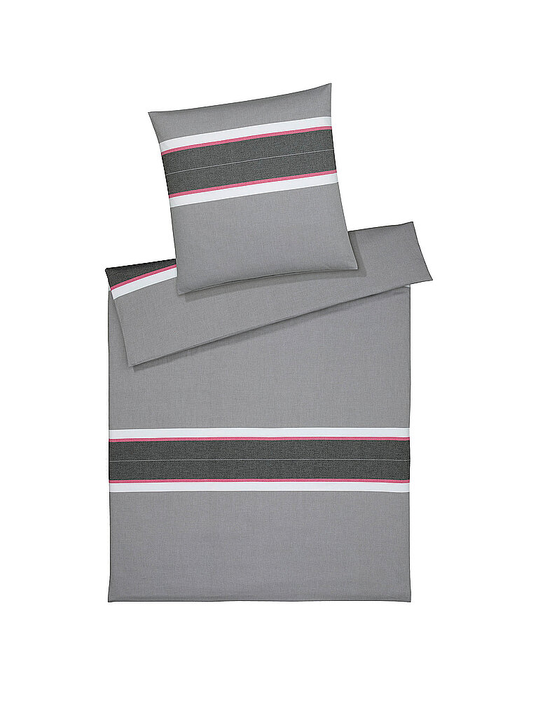 ELEGANTE Flanell Bettwäsche WHITMAN 70x90cm/140x200cm Grau grau – ELEGANTE