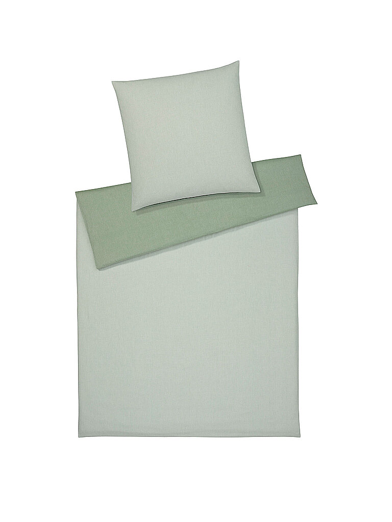 ELEGANTE Wende Flanell Bettwäsche TENDER 	140/200CM Gruen hellgrün