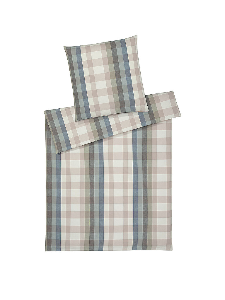 ELEGANTE Flanell Bettwäsche GLASGOW 70x90cm/140x200cm Blau blau – ELEGANTE