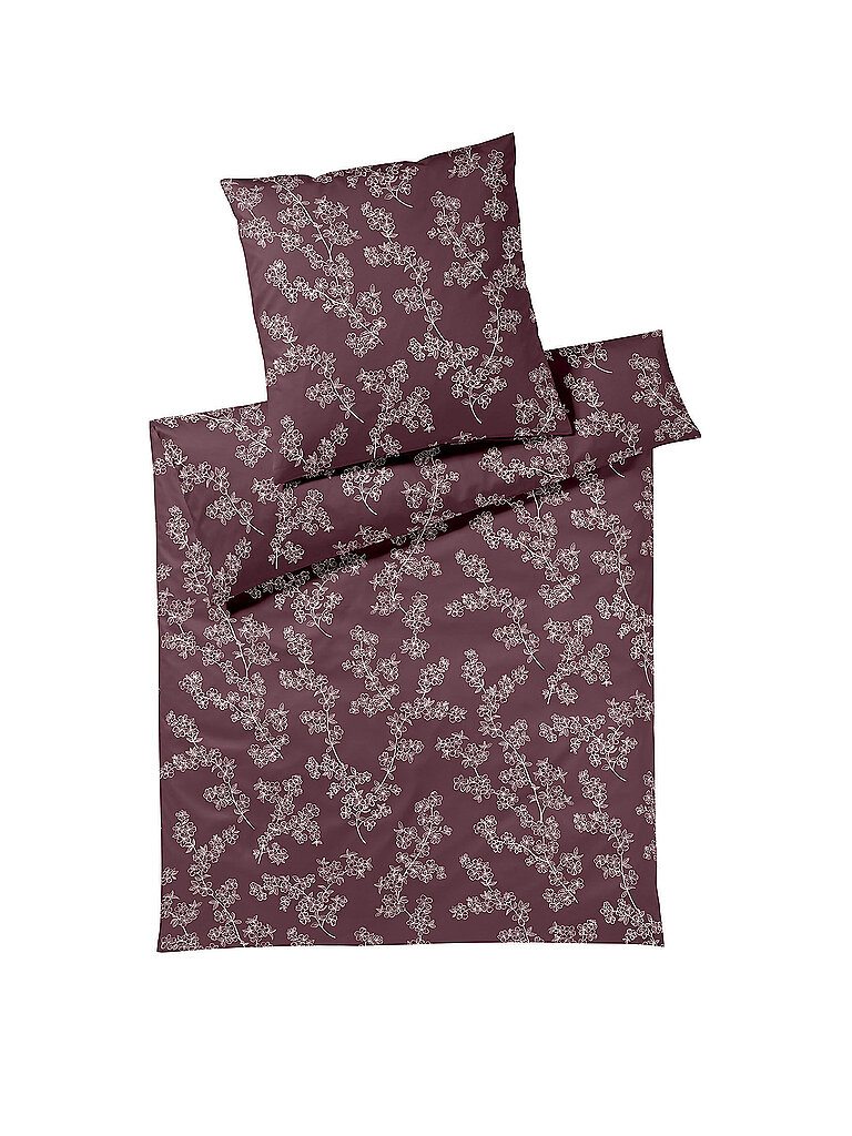 ELEGANTE Jersey Bettwäsche CHERRY BLOSSOM 140x200cm Puder beere
