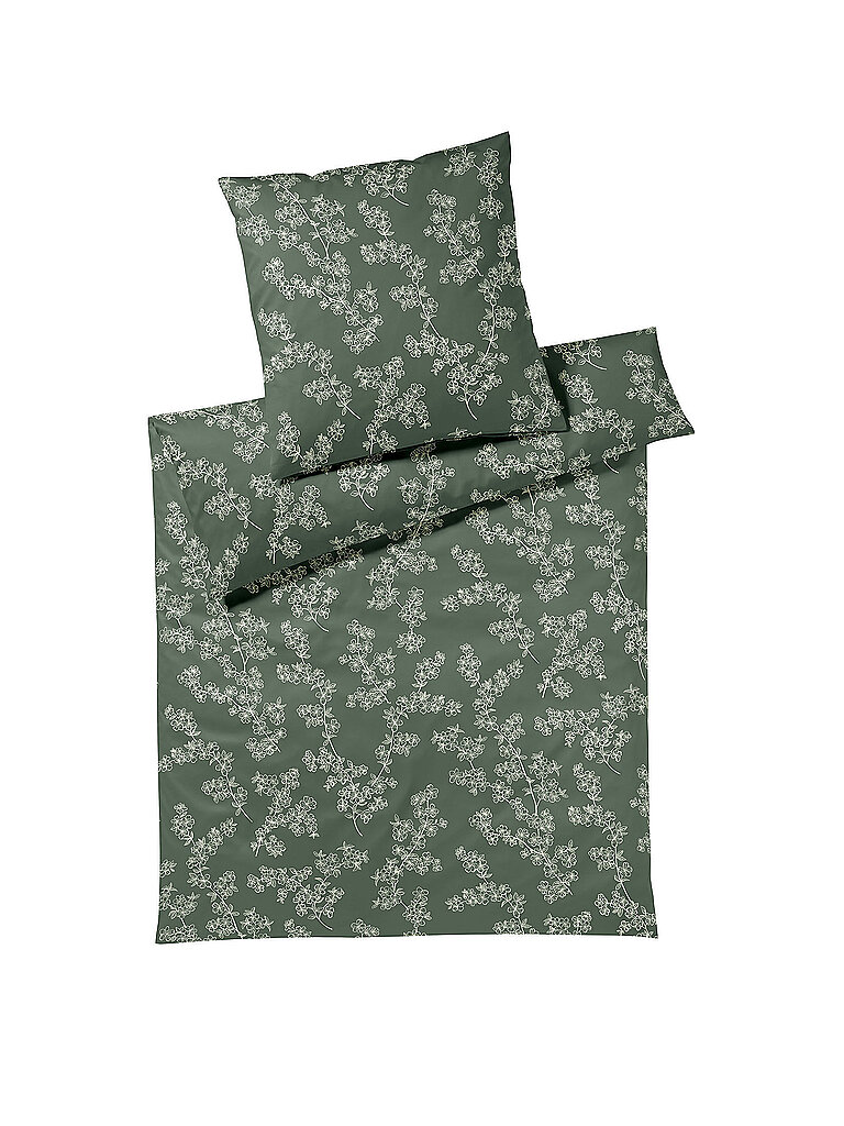 ELEGANTE Jersey Bettwäsche CHERRY BLOSSOM 140x200cm H. Gruen hellgrün