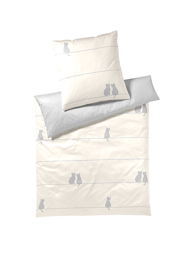 ELEGANTE Satin Bettwäsche  YOU & ME 70x90/140x200cm Natur beige