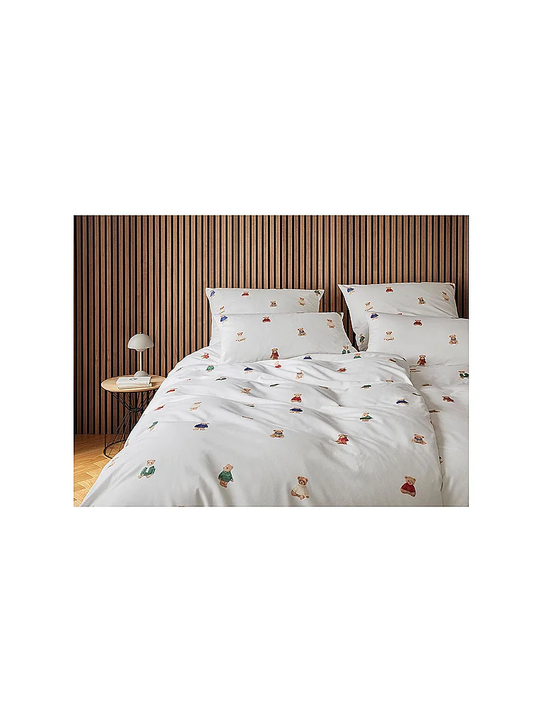 ELEGANTE Parure de lit en flanelle TEDDY 70x90cm/140x200cm Blanc blanc