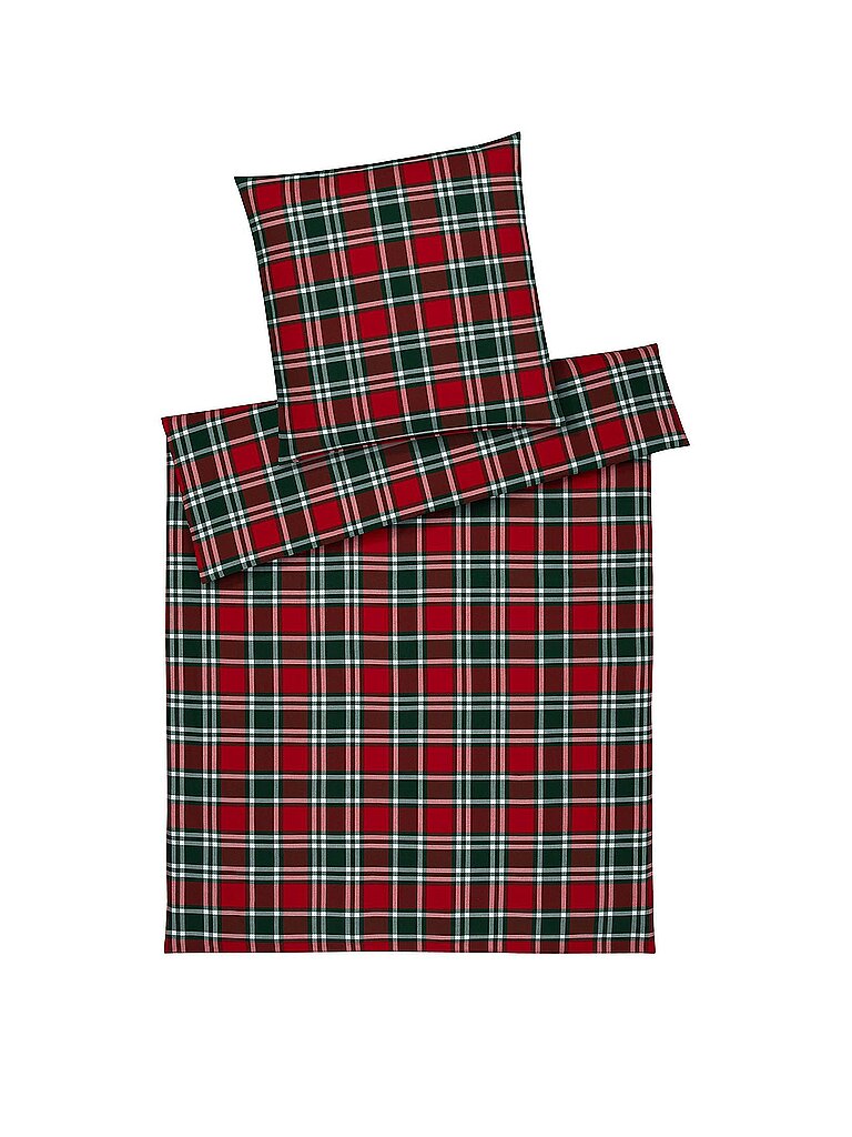 ELEGANTE Flanell Bettwäsche MANCHESTER 70x90cm/140x200cm Rot rot