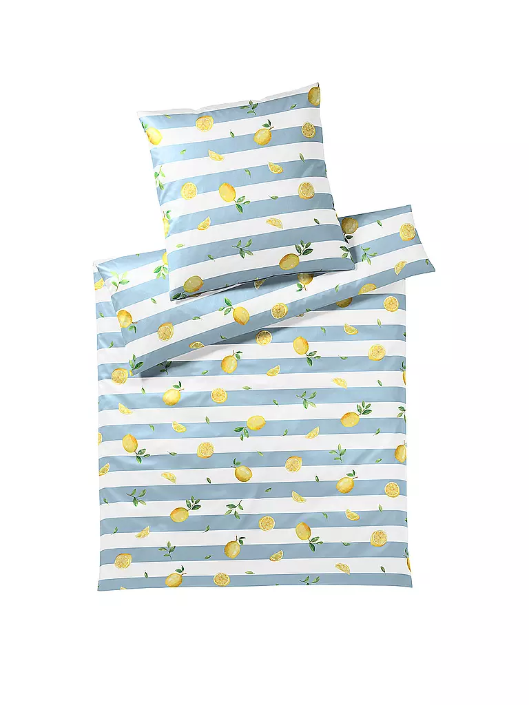 ELEGANTE | Batist Bettwäsche 140x200cm LEMON Wasserblau | blau
