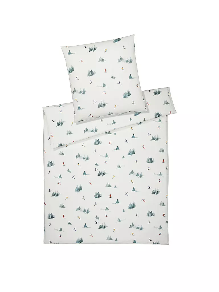 ELEGANTE | Flanell Bettwäsche ABFAHRT 70x90cm/140x200cm Skipiste | weiss