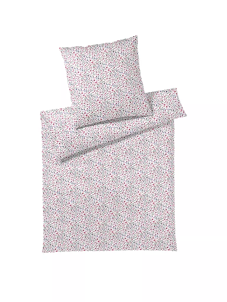 ELEGANTE | Flanell Bettwäsche BERRY 70x90cm/140x200cm Blumen | weiss