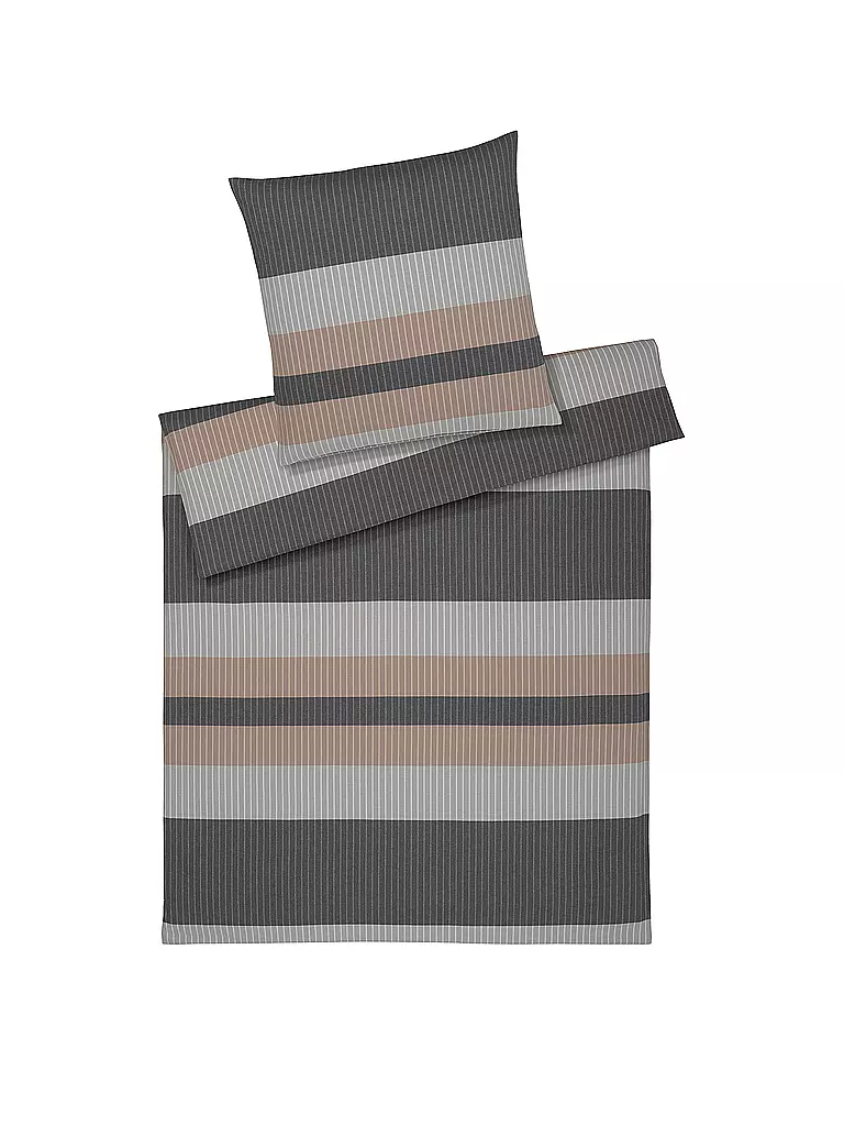 ELEGANTE | Flanell Bettwäsche LEEDS 70x90cm/140x200cm Smoke | grau