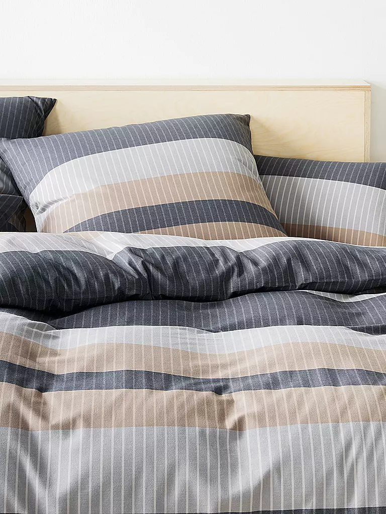 ELEGANTE | Flanell Bettwäsche LEEDS 70x90cm/140x200cm Smoke | grau