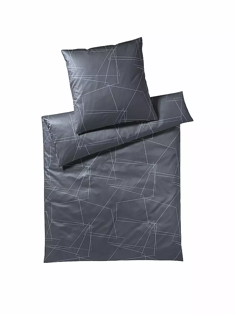 ELEGANTE | Jersey Bettwäsche 70x90cm/140x200cm Lines Anthrazit | grau
