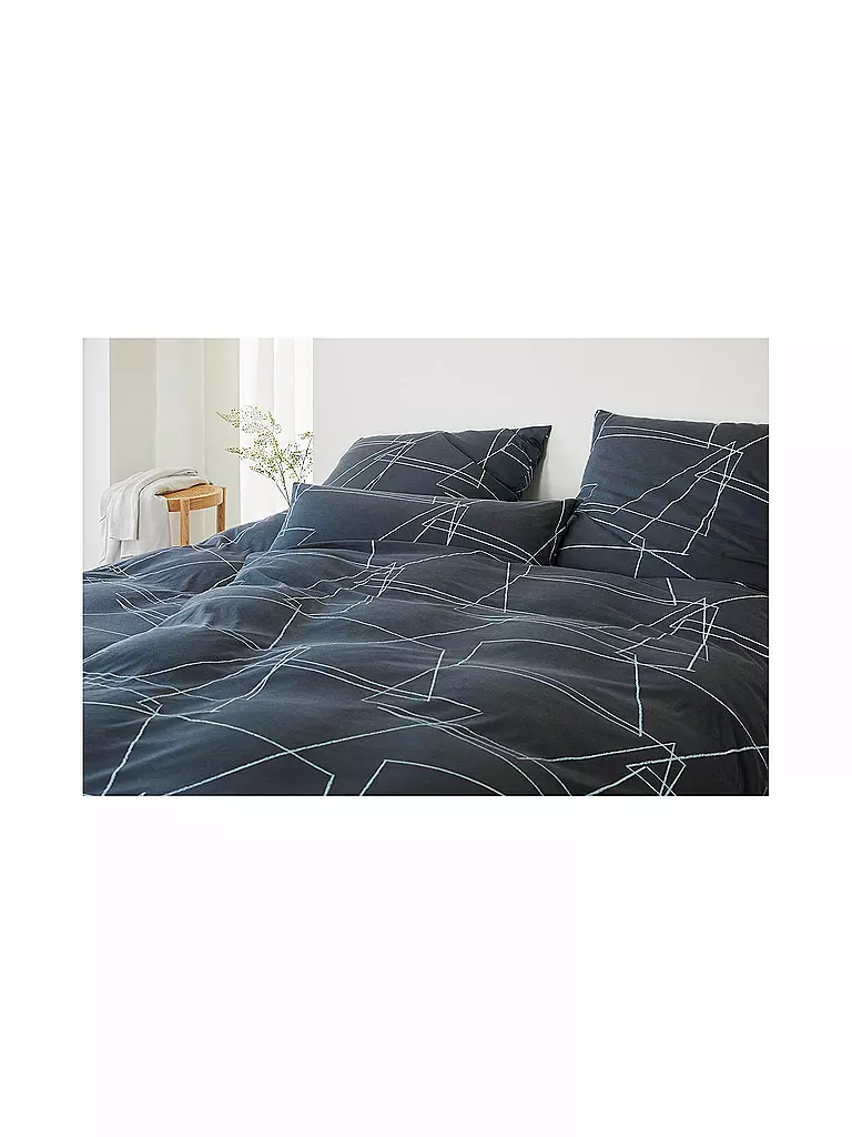 ELEGANTE | Jersey Bettwäsche 70x90cm/140x200cm Lines Anthrazit | grau
