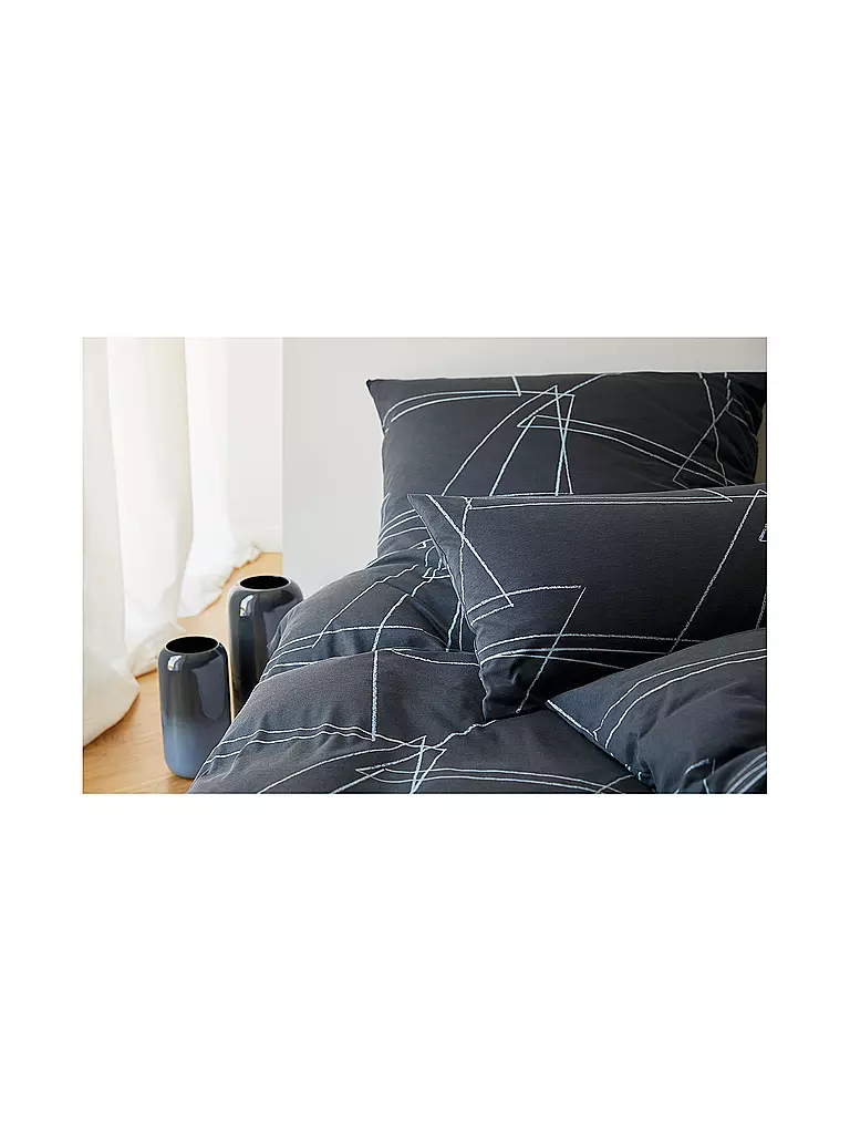 ELEGANTE | Jersey Bettwäsche 70x90cm/140x200cm Lines Anthrazit | grau